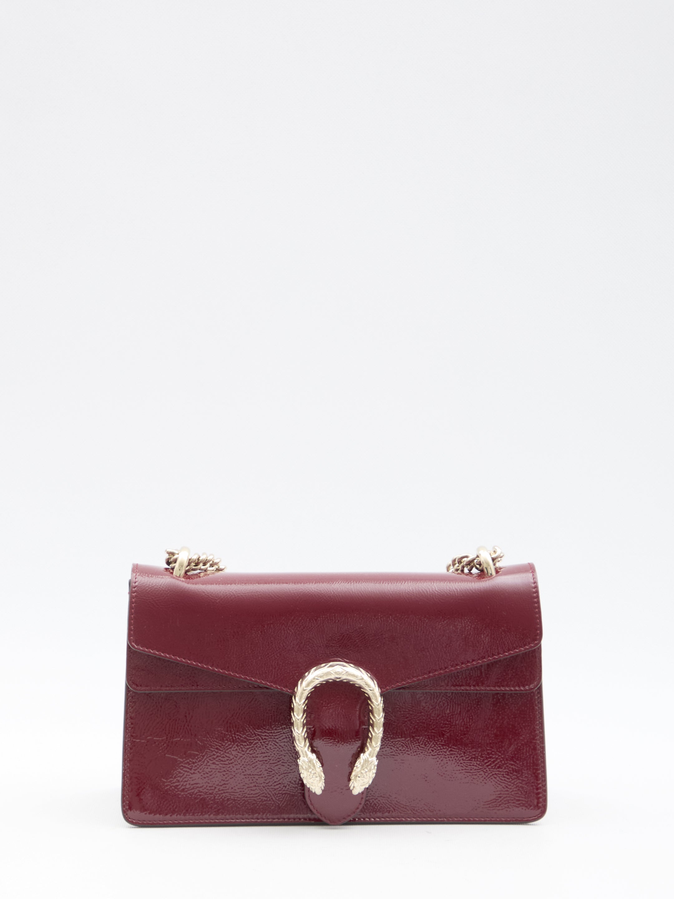 GUCCI Mini Glossy Patent Leather Shoulder Handbag