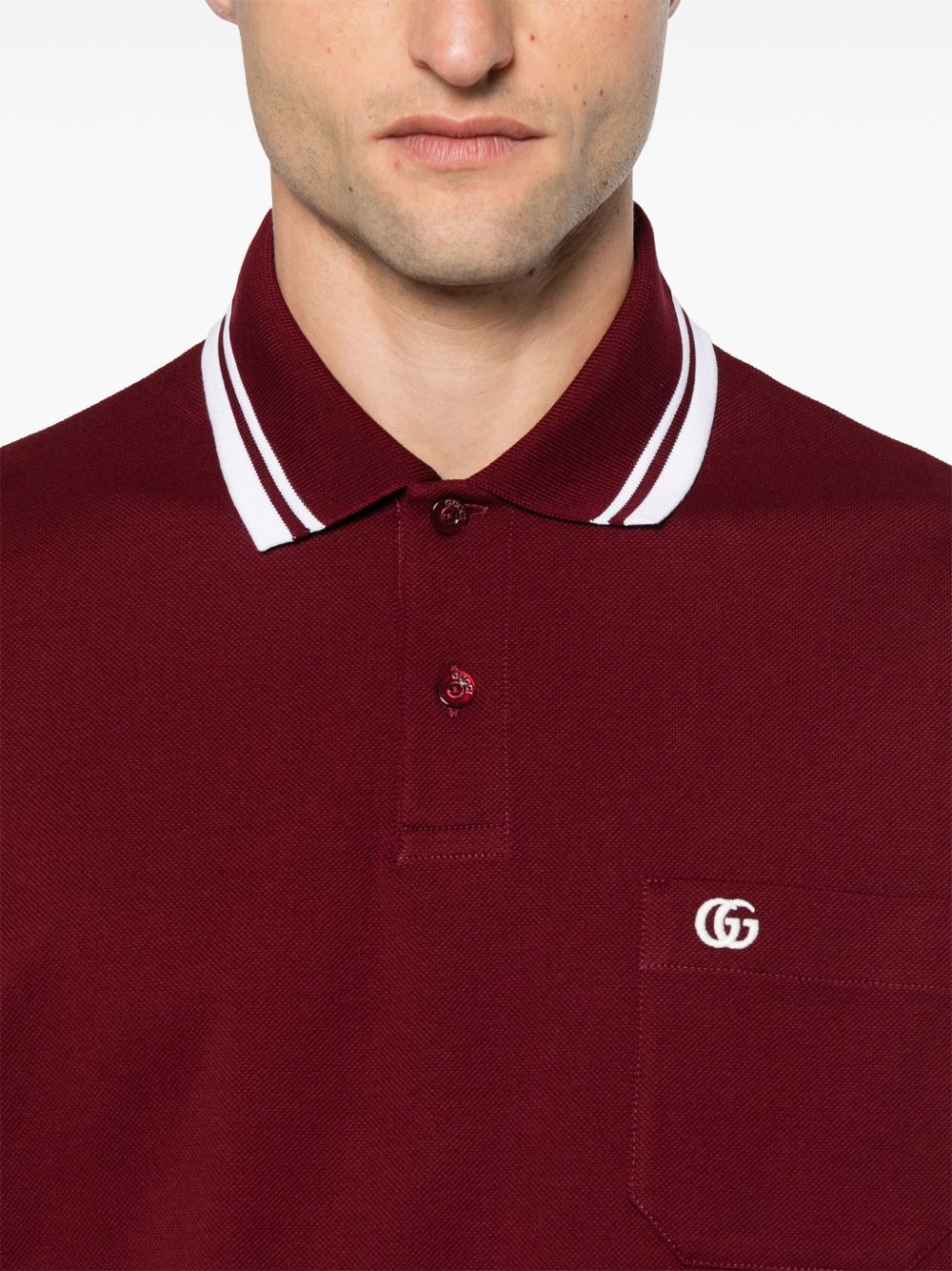 GUCCI Stretch Cotton Piqué Polo Shirt for Men