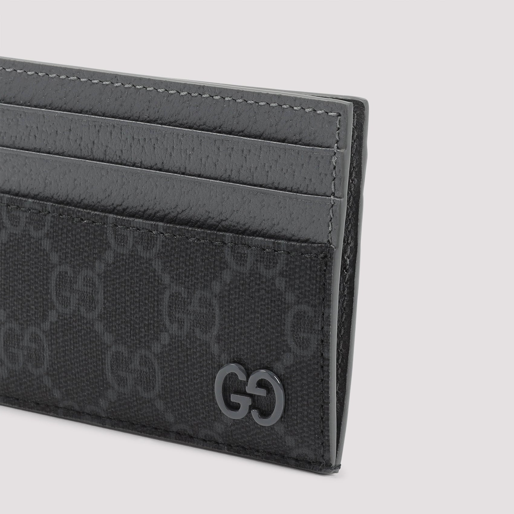 GUCCI Mini Fabric and Leather Card Holder