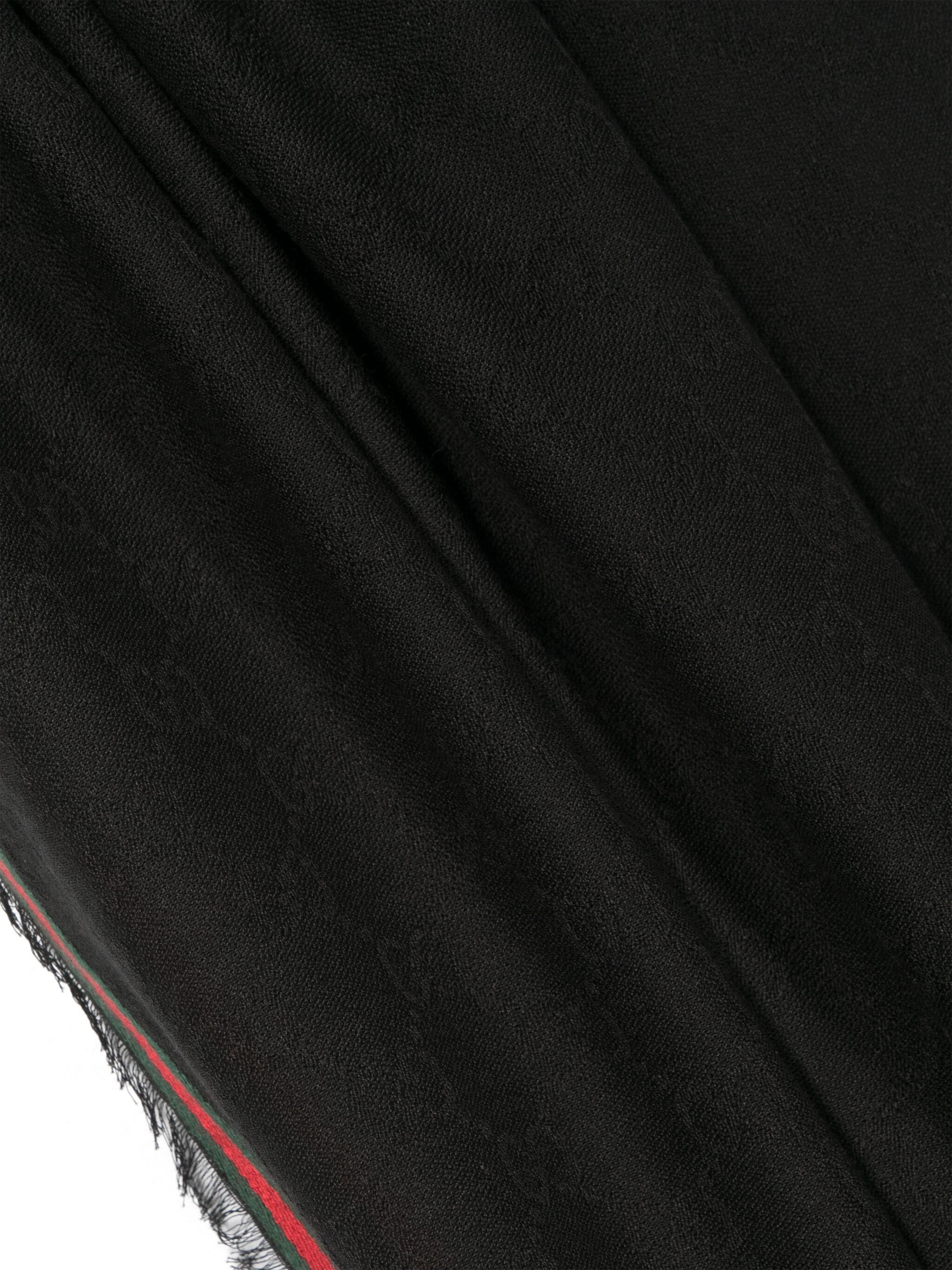 GUCCI Cotton-Silk Blend Scarf with Fringed Edges, 70x180 cm