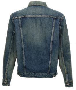 SAINT LAURENT Washed Cotton Denim Buttoned Jacket