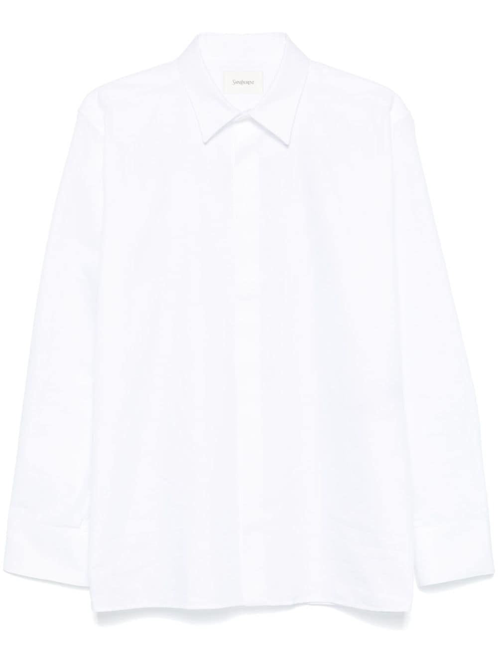 SAINT LAURENT Striped Cotton Poplin Shirt - Regular Fit