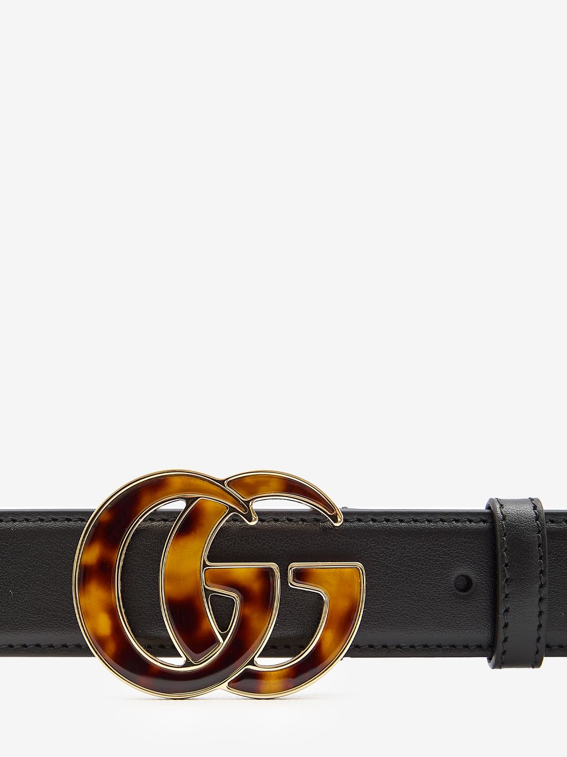 GUCCI Women's Mini Belt with Tortoiseshell Double G Buckle