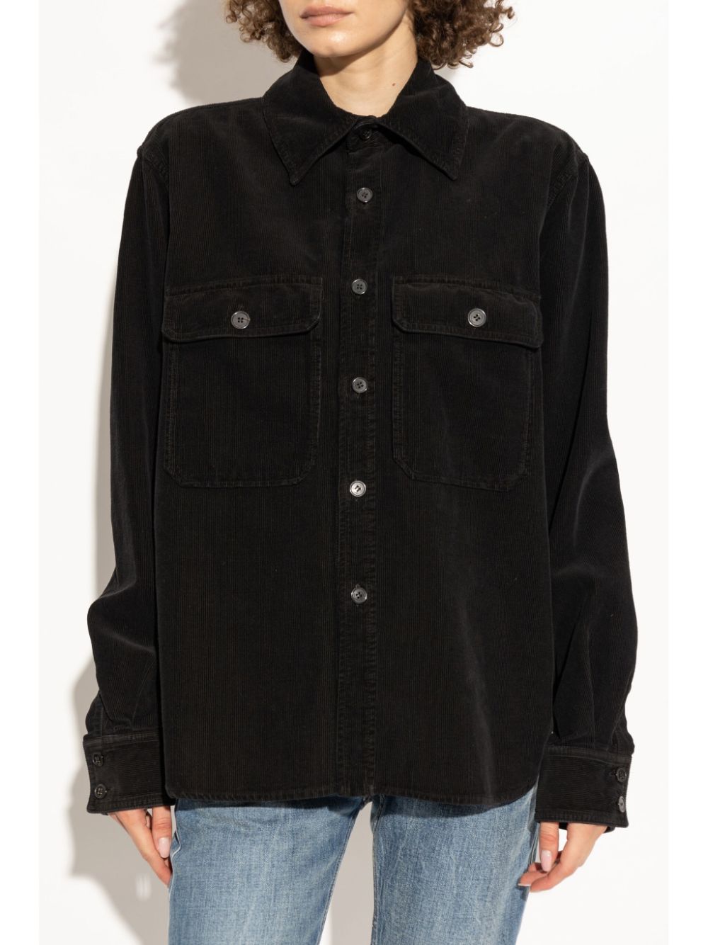 SAINT LAURENT Classic Front Button Faded Shirt for Men