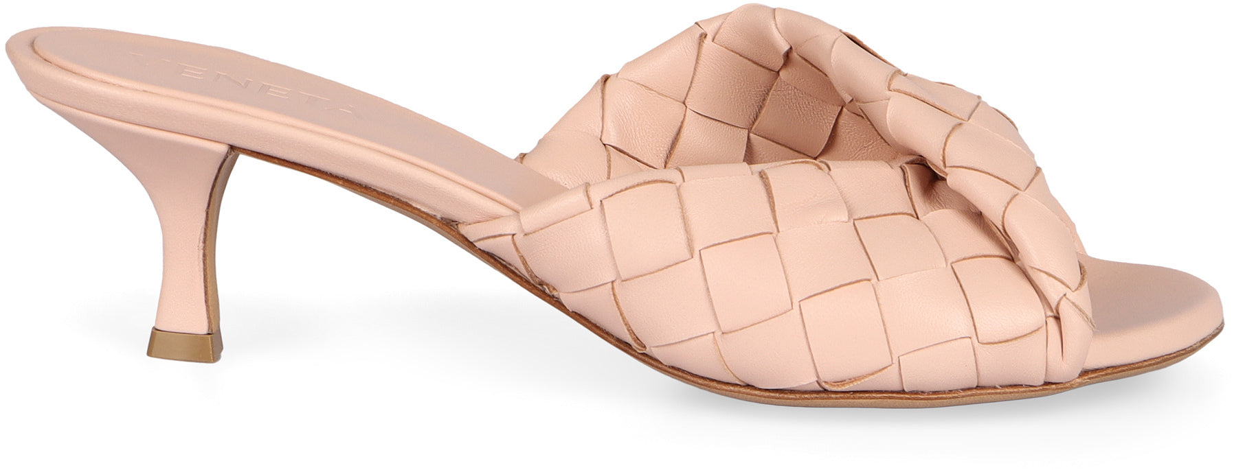 BOTTEGA VENETA Woven Pattern Flat Sandals with Round Toe