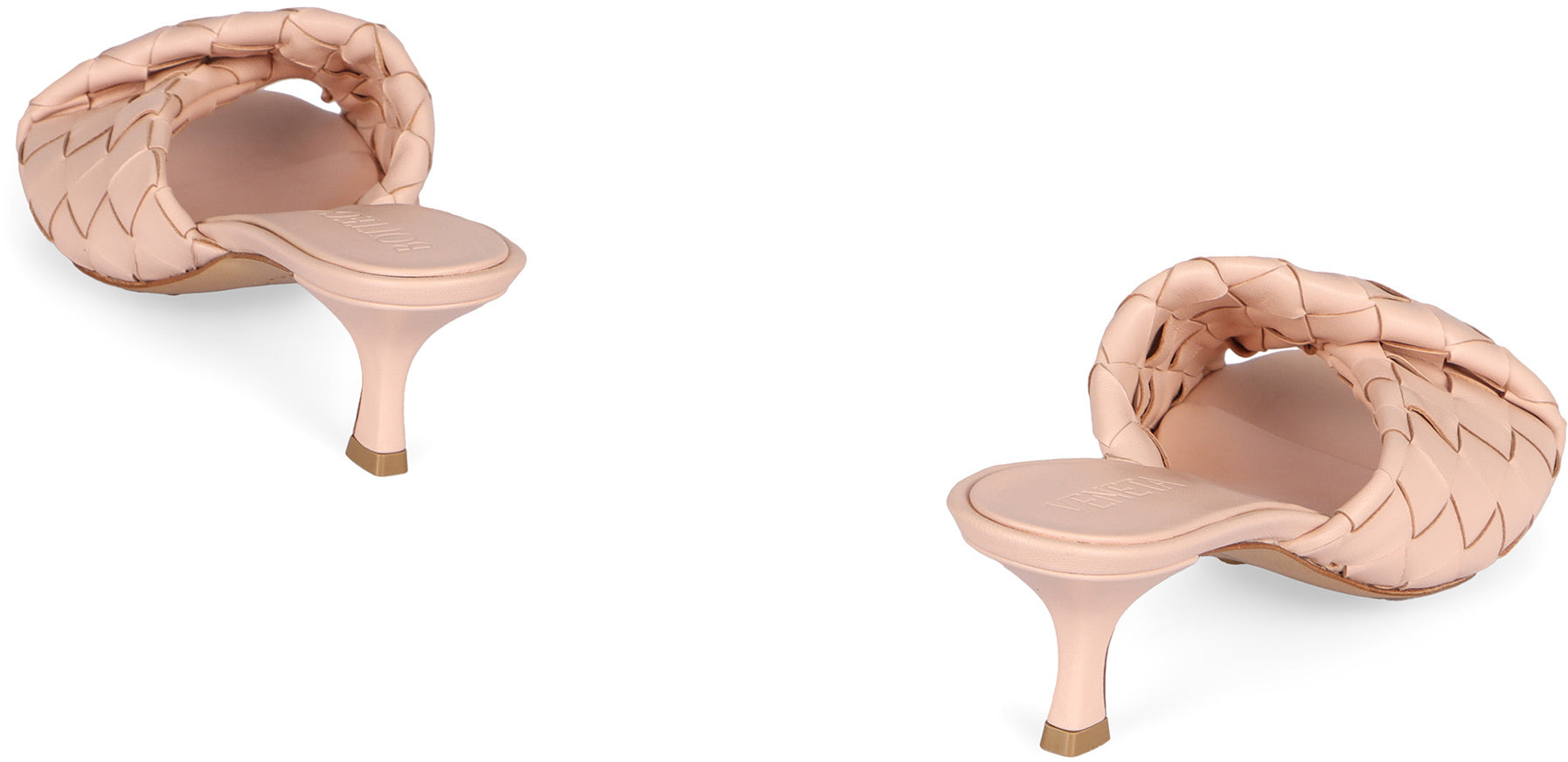 BOTTEGA VENETA Woven Pattern Flat Sandals with Round Toe