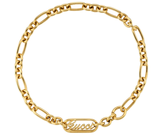 GUCCI Chain Link Logo Necklace