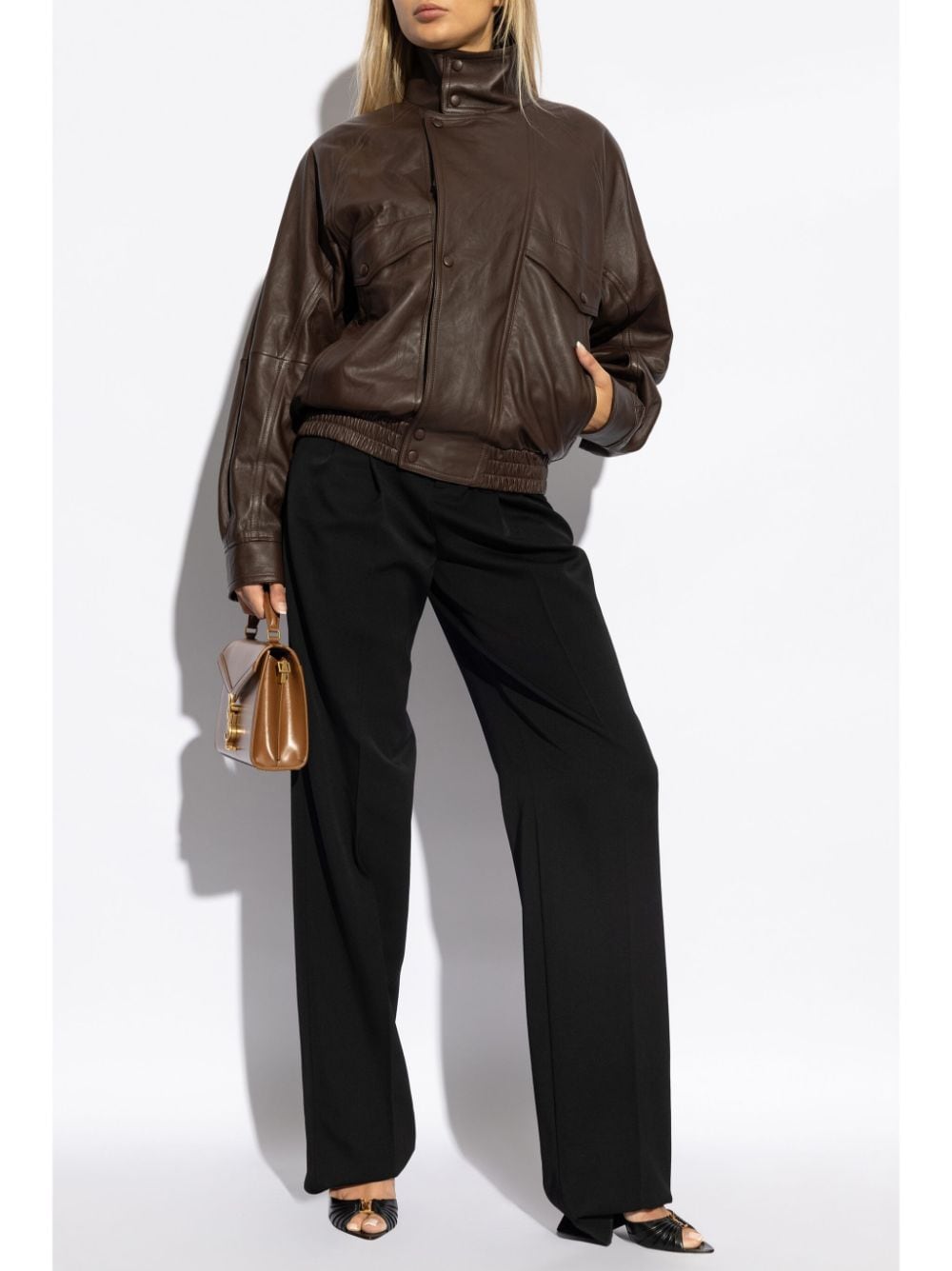 SAINT LAURENT Wide-Leg Wool Trousers for Women