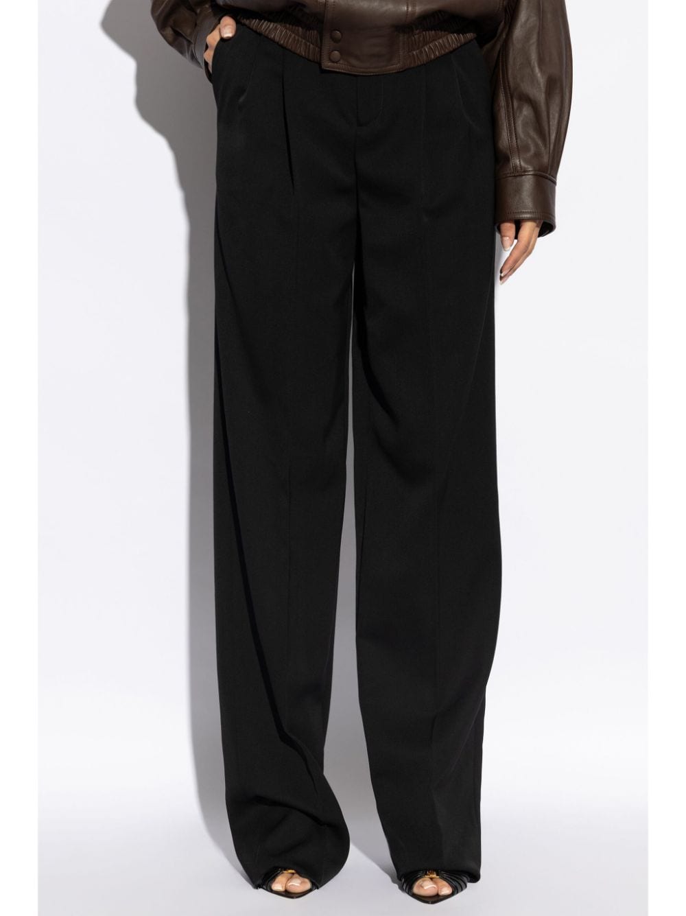 SAINT LAURENT Wide-Leg Wool Trousers for Women