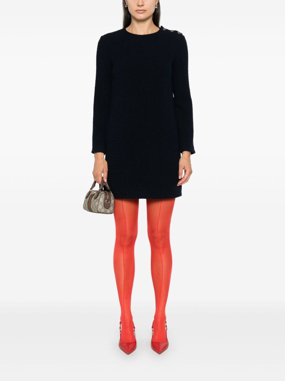 GUCCI Chic Wool Blend Bouclé Mini Dress