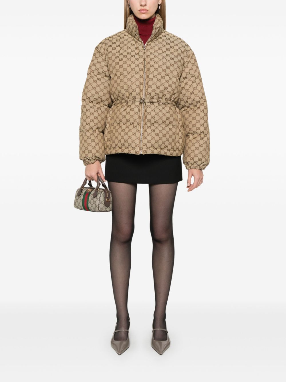 GUCCI Canvas Down Jacket for Women - FW25 Collection