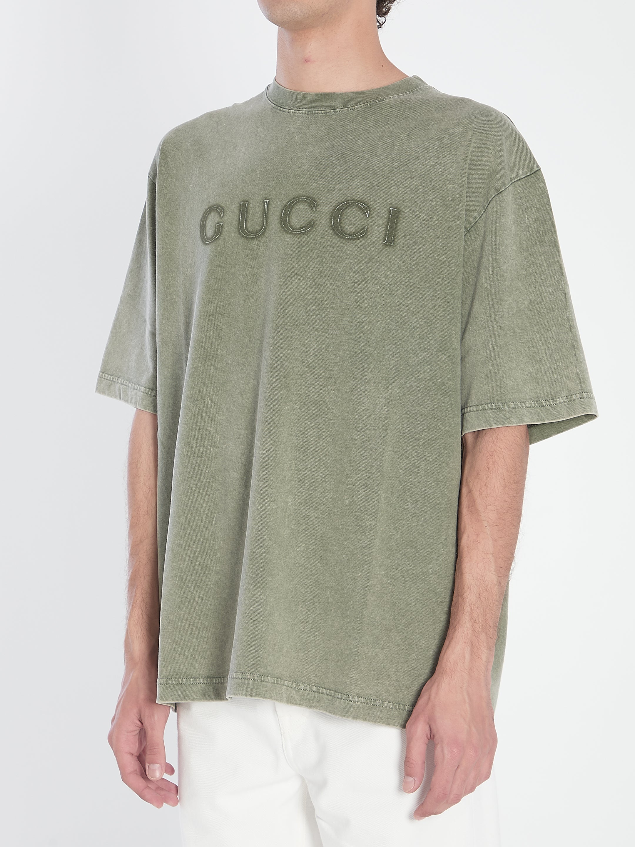 GUCCI Men's Embroidered Crewneck T-Shirt - Size L