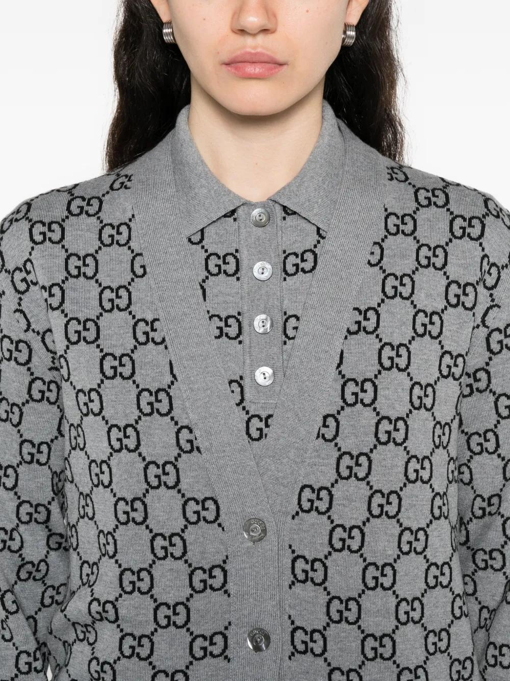 GUCCI Reversible GG Monogram Wool Cardigan