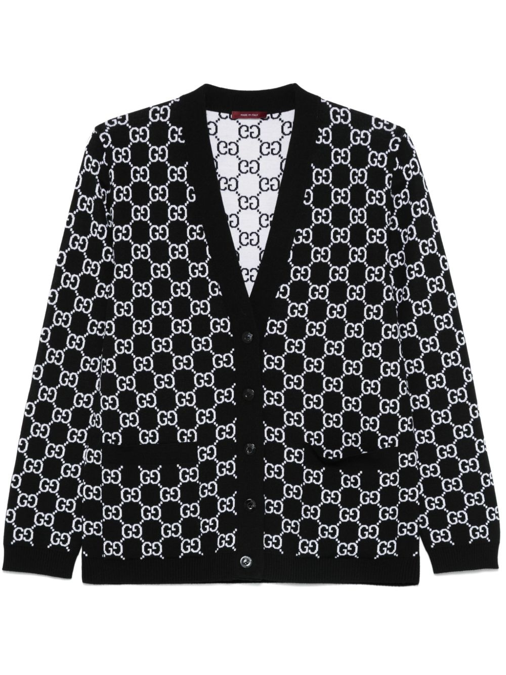 GUCCI Wool Cardigan with Plunging V-Neck and Button Front - SS25 Collection