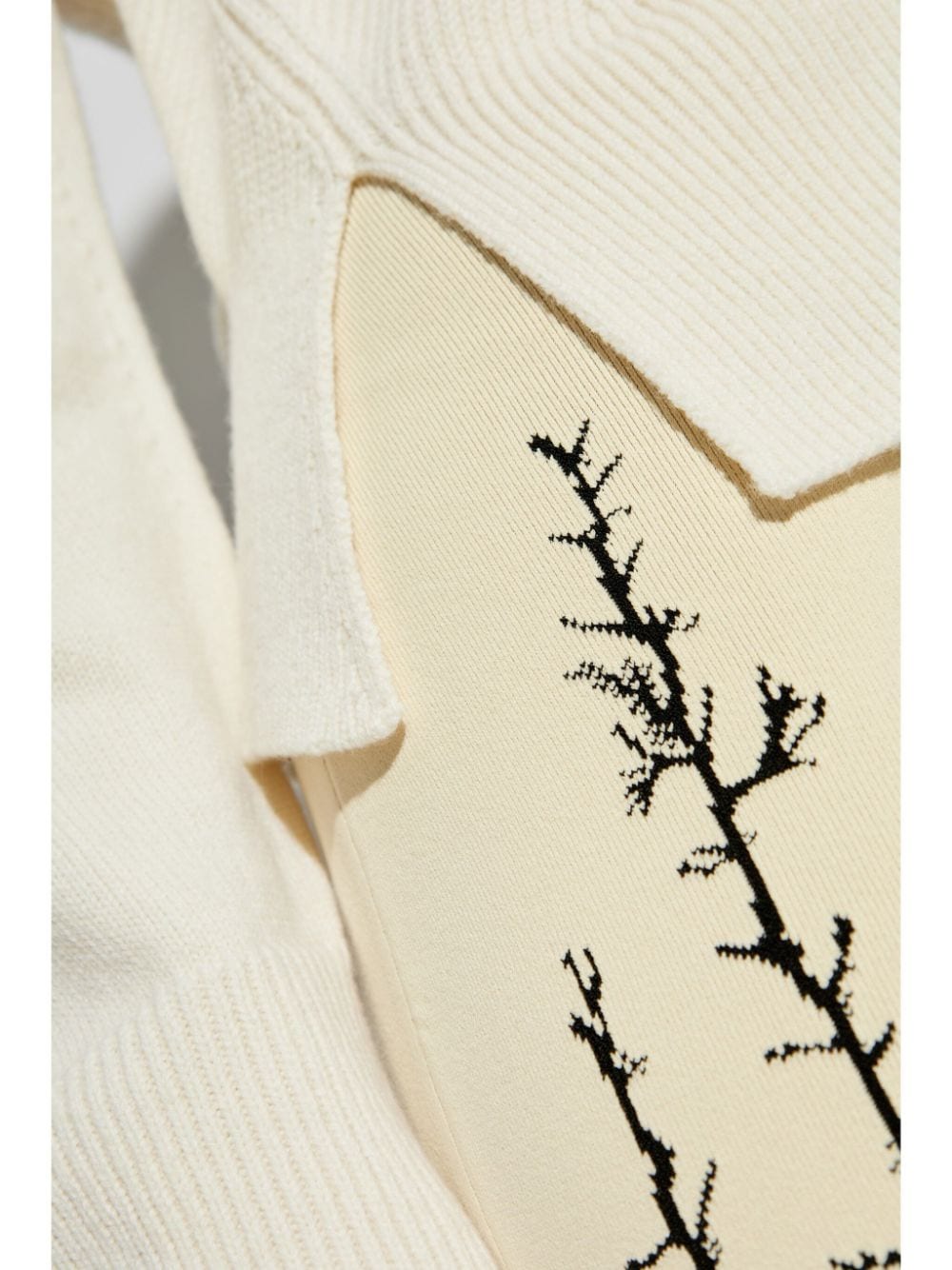 ALEXANDER MCQUEEN Geometric-Pattern Sweater with Asymmetric Hem and Oversized Arms