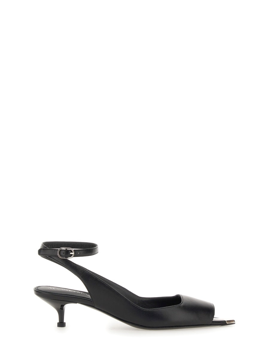 ALEXANDER McQUEEN Punk Stiletto Heel Sandal with Ankle Strap - 4cm