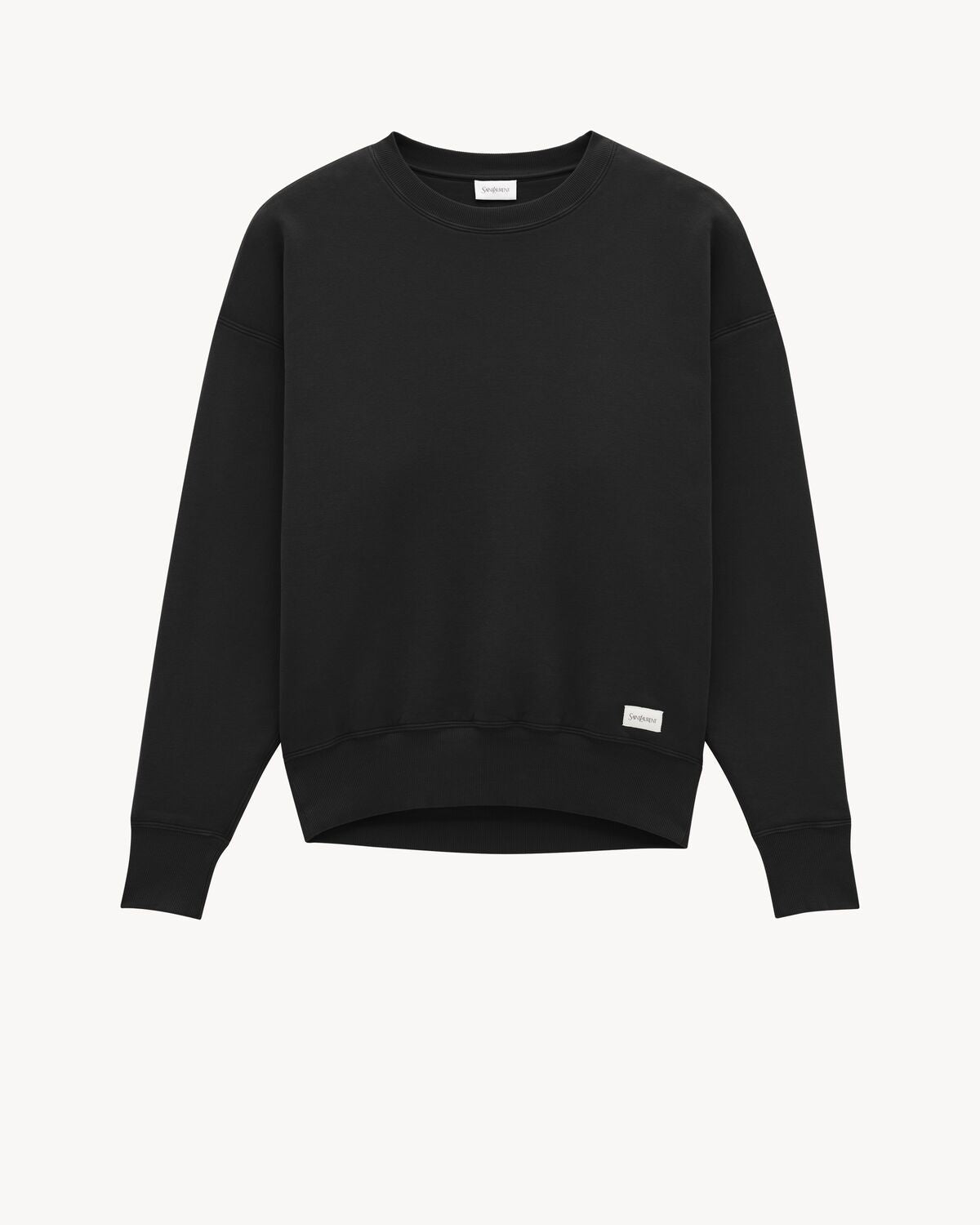 SAINT LAURENT Men's Panelled Design Sweatshirt with Crew Neck