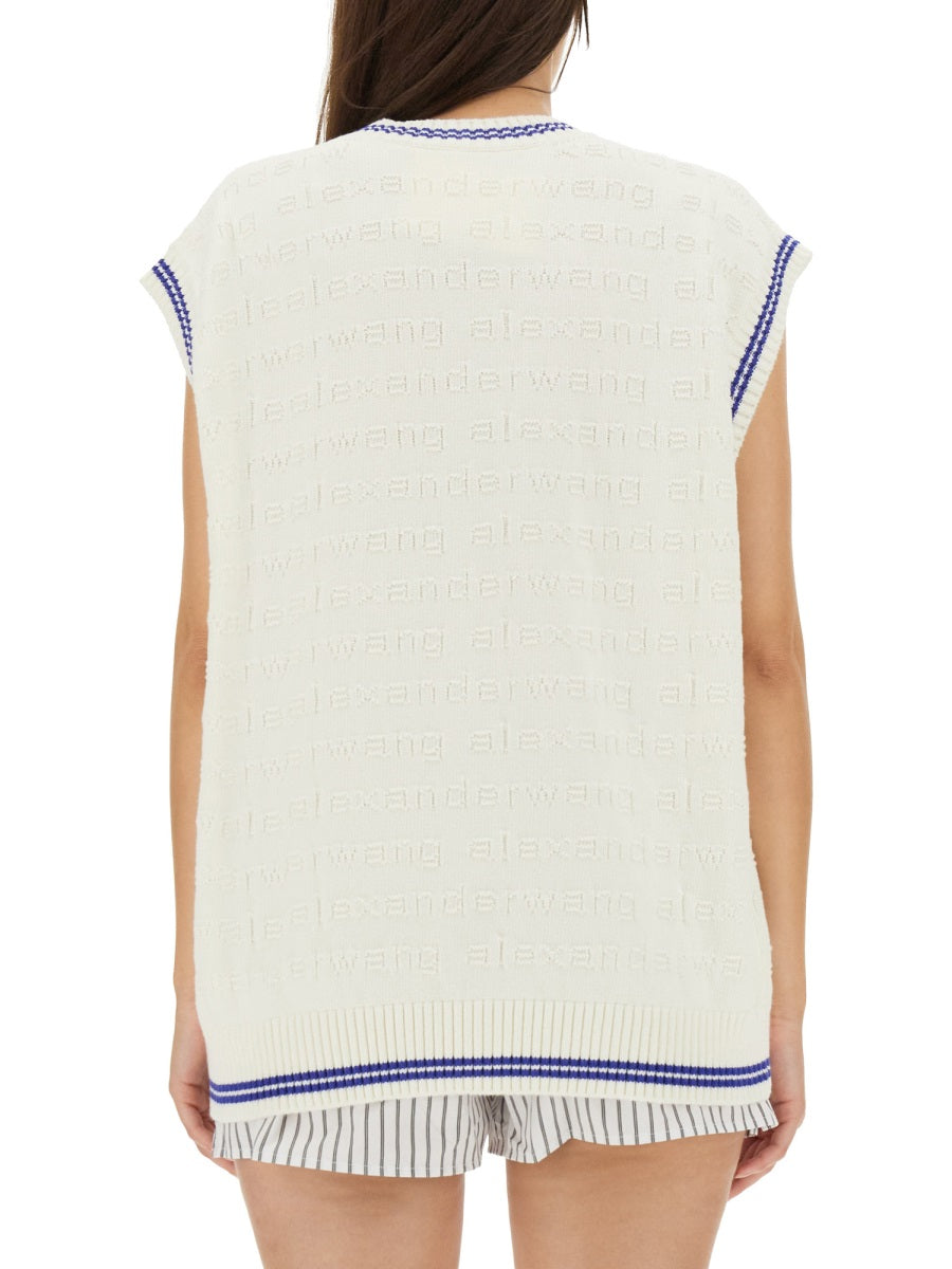 ALEXANDER WANG V-Neck Ribbed Vest for Women