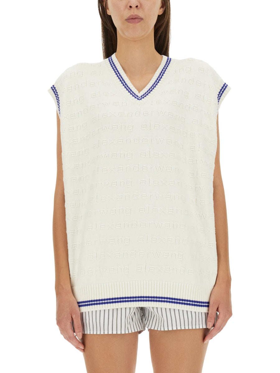 ALEXANDER WANG V-Neck Ribbed Vest for Women