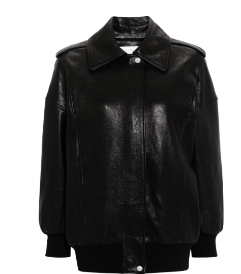 ALEXANDER MCQUEEN Stylish Leather Jacket with Epaulettes for Women