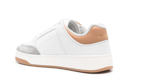 SAINT LAURENT Smooth Grain Leather Flat Sneakers for Women