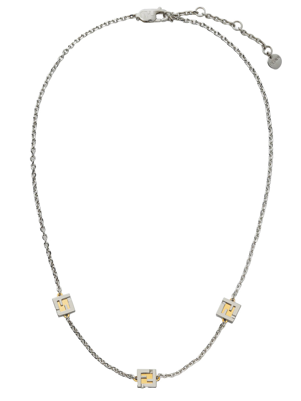 FENDI FF Cube Men's Necklace - Adjustable Length 40cm to 44cm