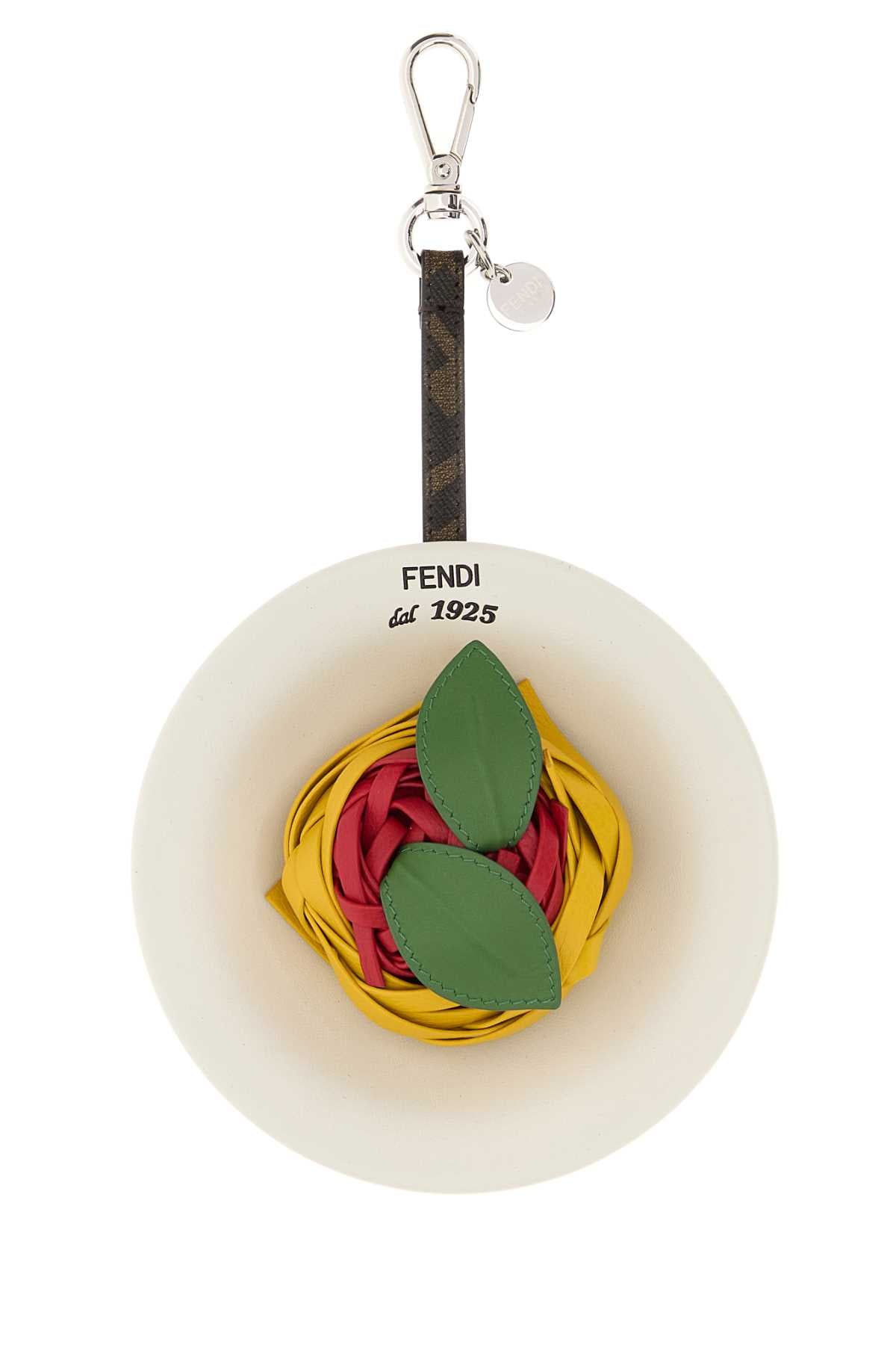 FENDI Multicolor Leather Spaghetti Charm for Men