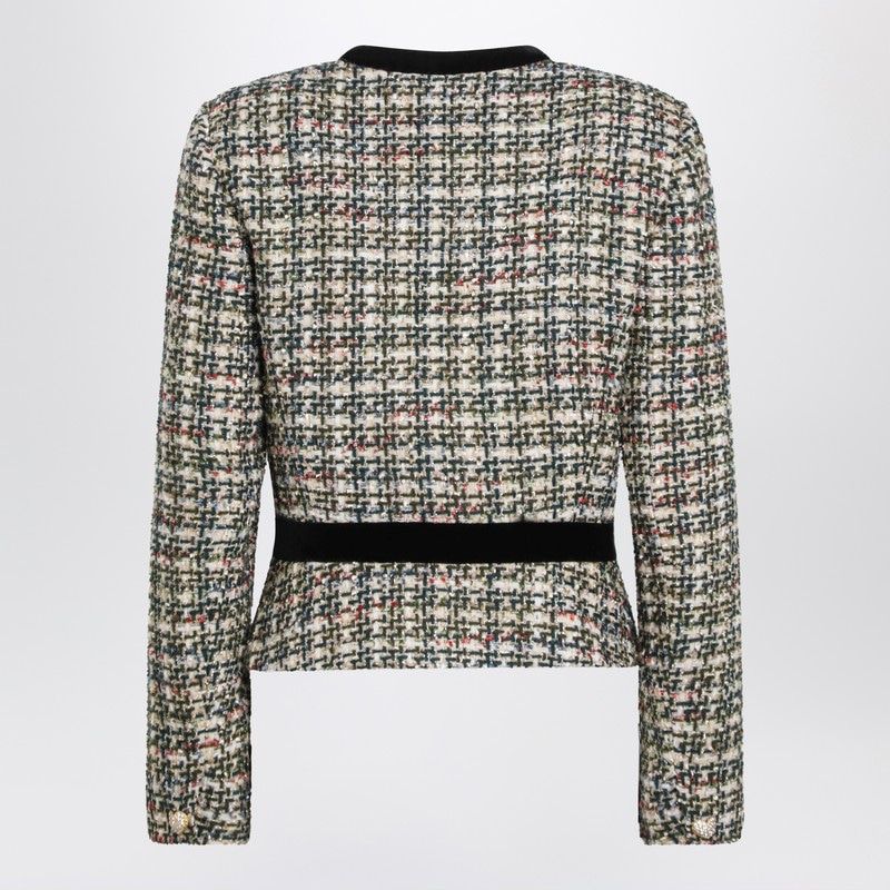 VALENTINO Multicolored Patterned Wool-Blend Jacket