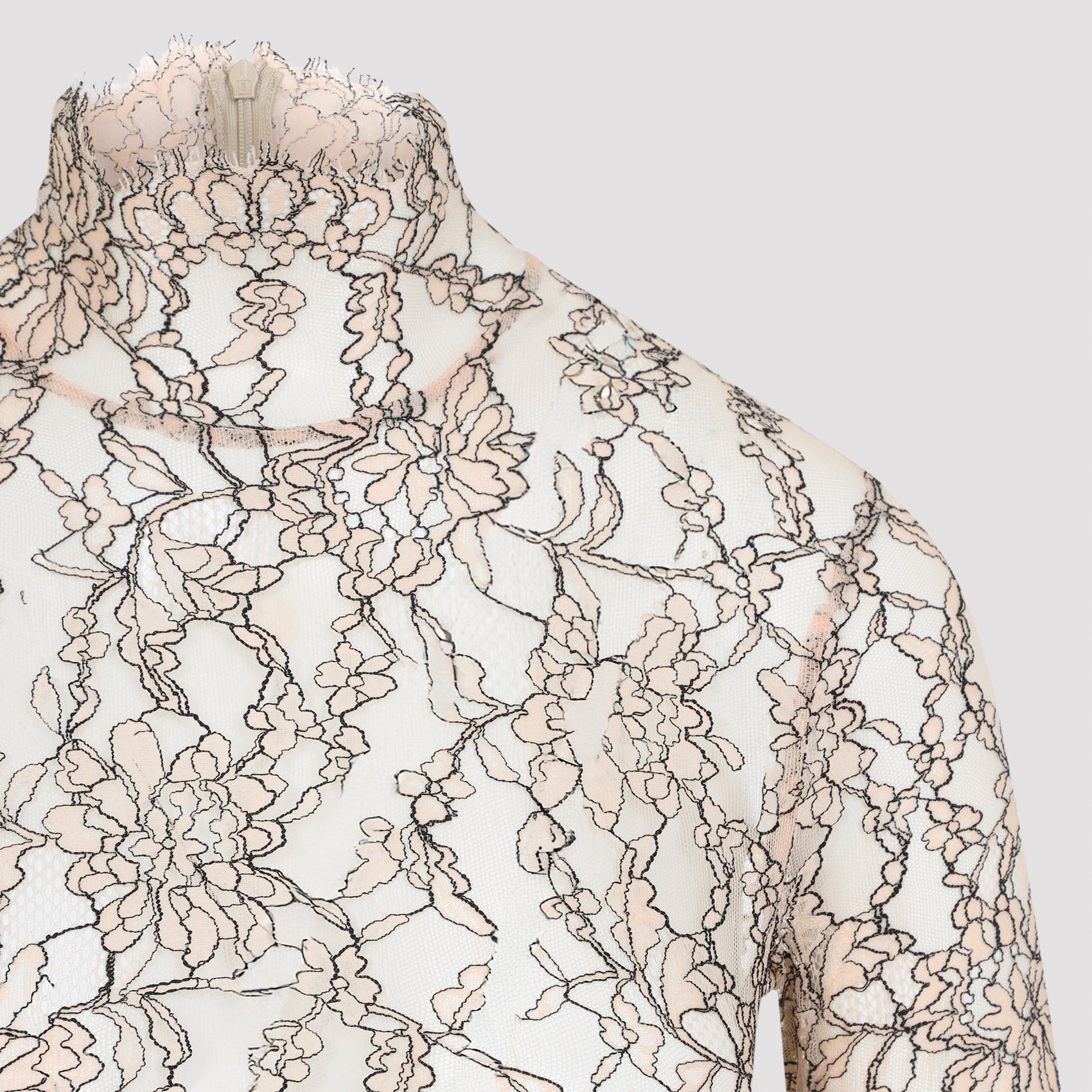VALENTINO Long Sleeve Rebrodé Lace Polyamide Body