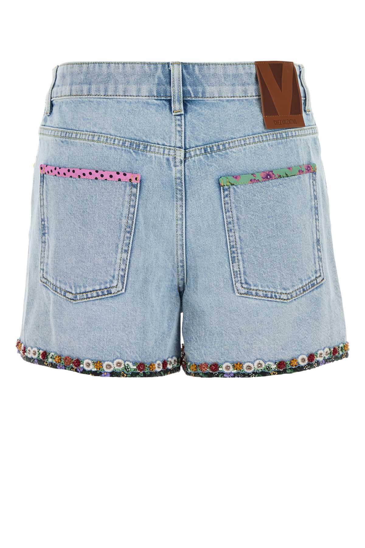 VALENTINO GARAVANI Embroidered Denim Shorts for Women - FW25 Collection