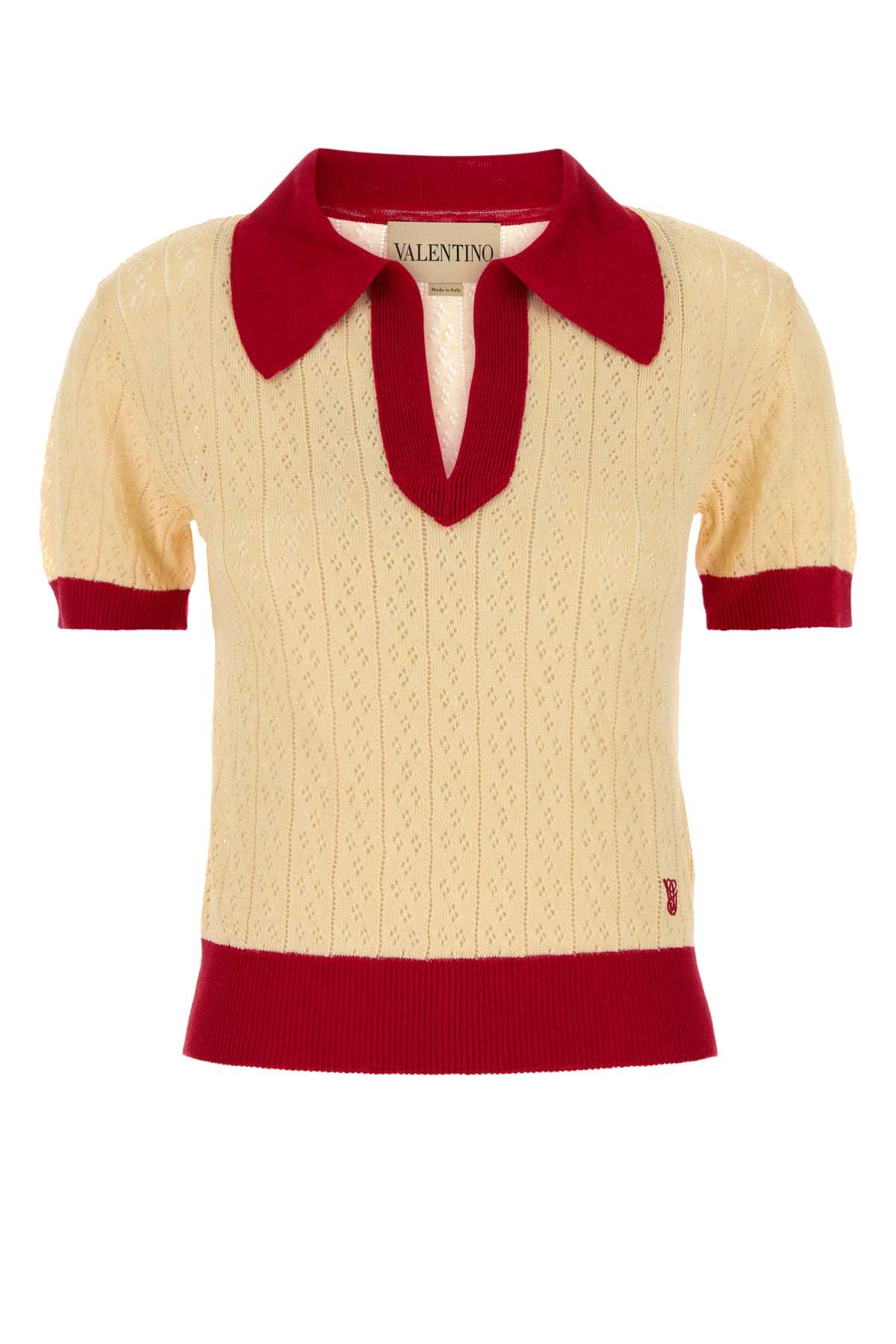 VALENTINO GARAVANI Two-Tone Linen Blend Polo Shirt - Women