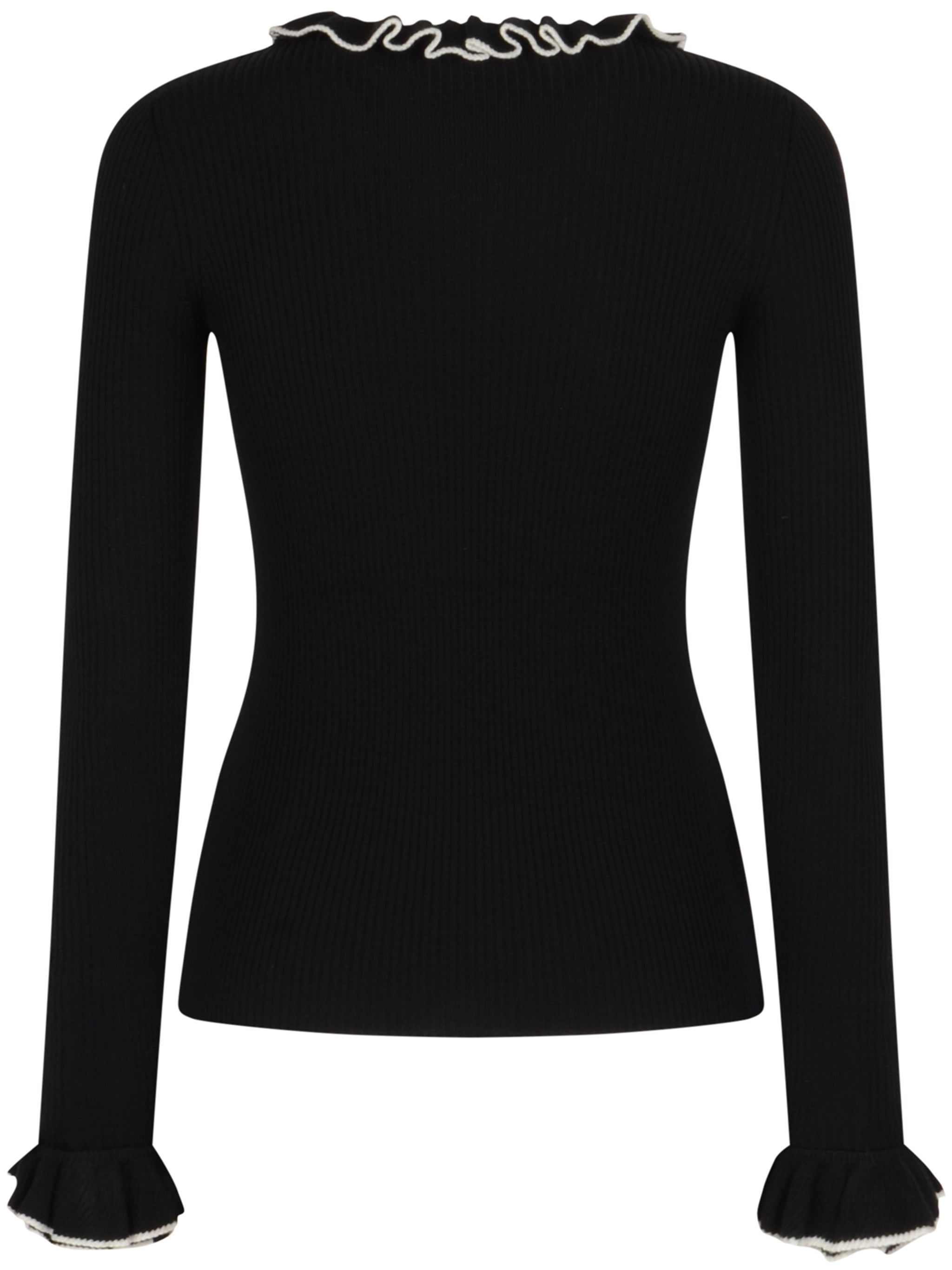 VALENTINO GARAVANI Ribbed Sweater with Ruffles