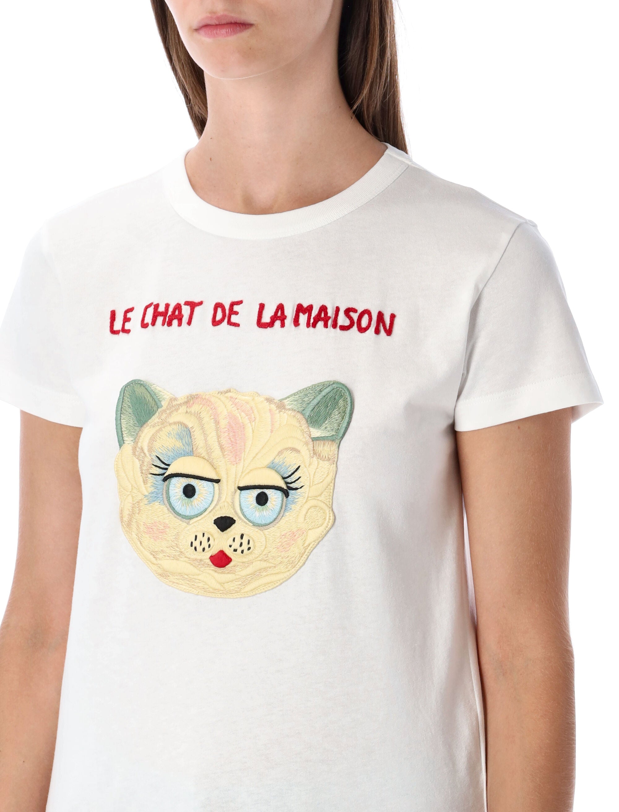 VALENTINO GARAVANI Silk T-Shirt with Embroidery for Women