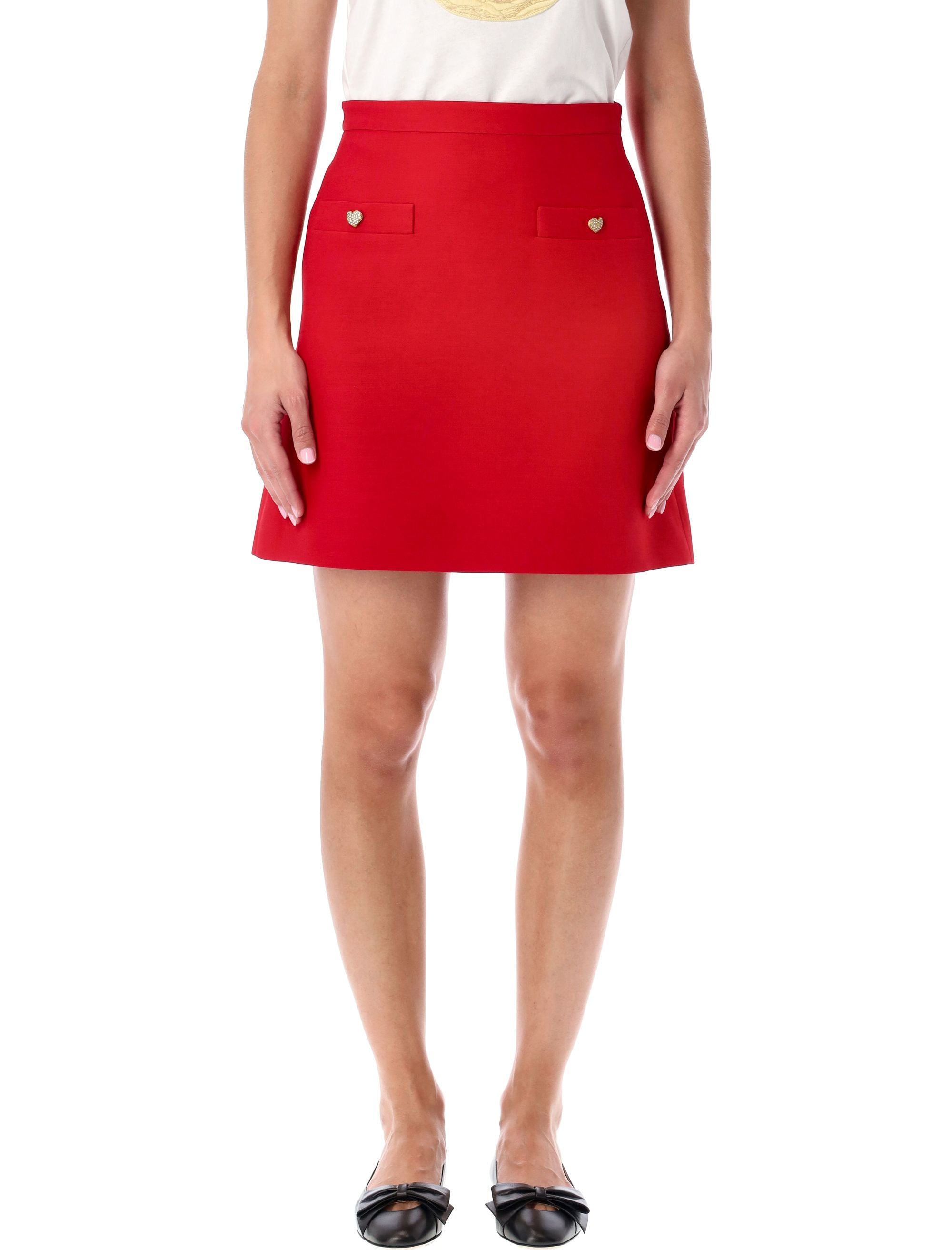 VALENTINO GARAVANI Chic Mini Skirt with Heart Button Details