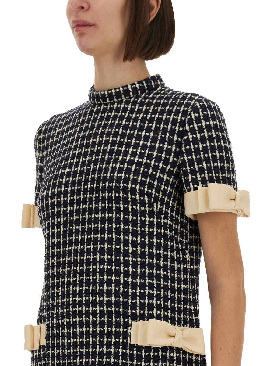 VALENTINO Mini Boucle Loop Short Dress