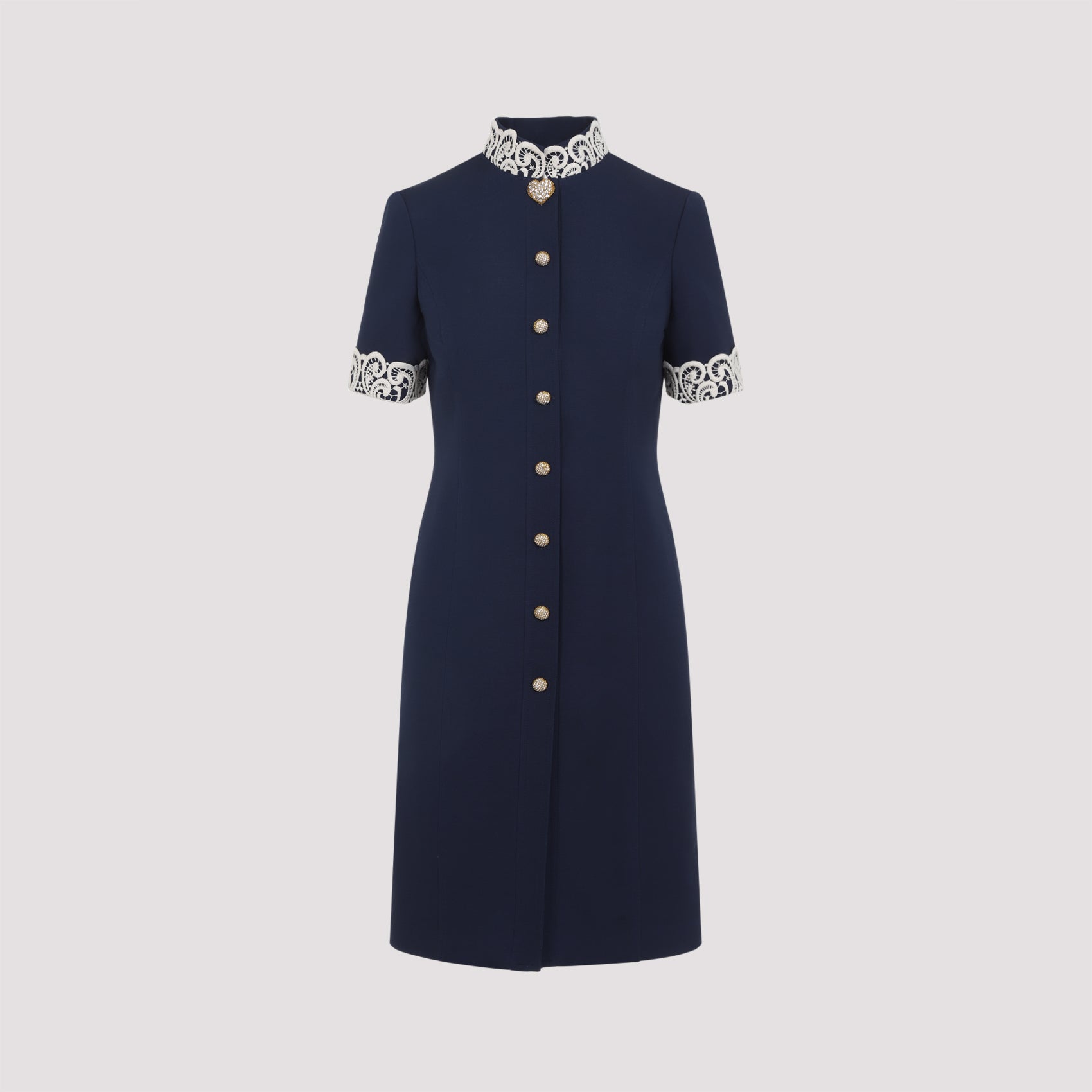 VALENTINO Elegant Midi Dress with Macramé Trim