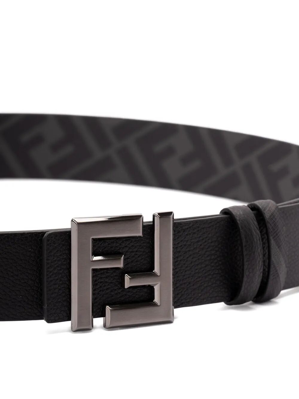 FENDI Reversible FF Squared Leather and Canvas Belt - FW25