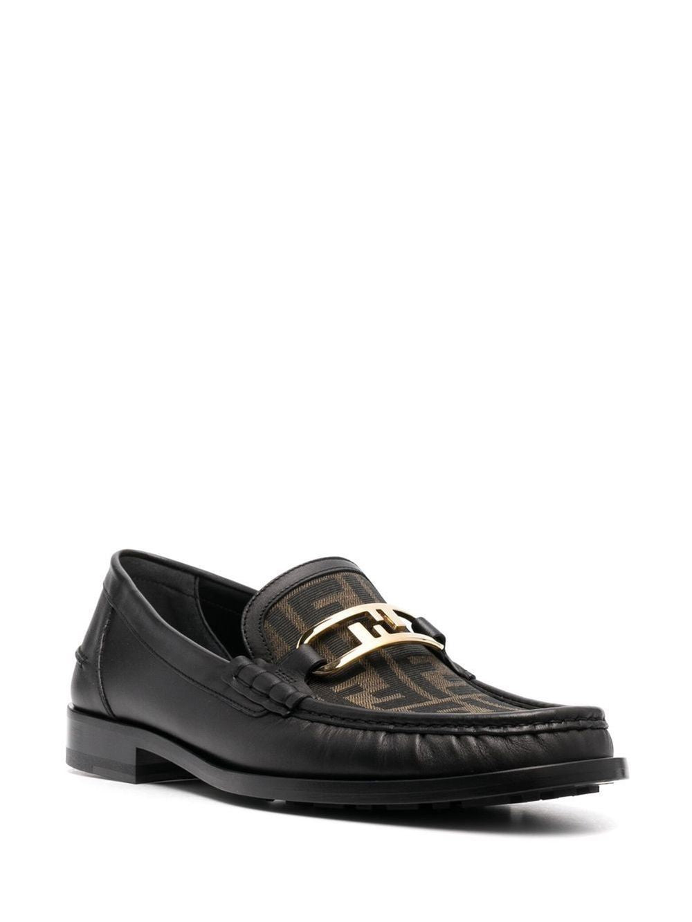 FENDI Multicolor Leather and Fabric Loafers for Men