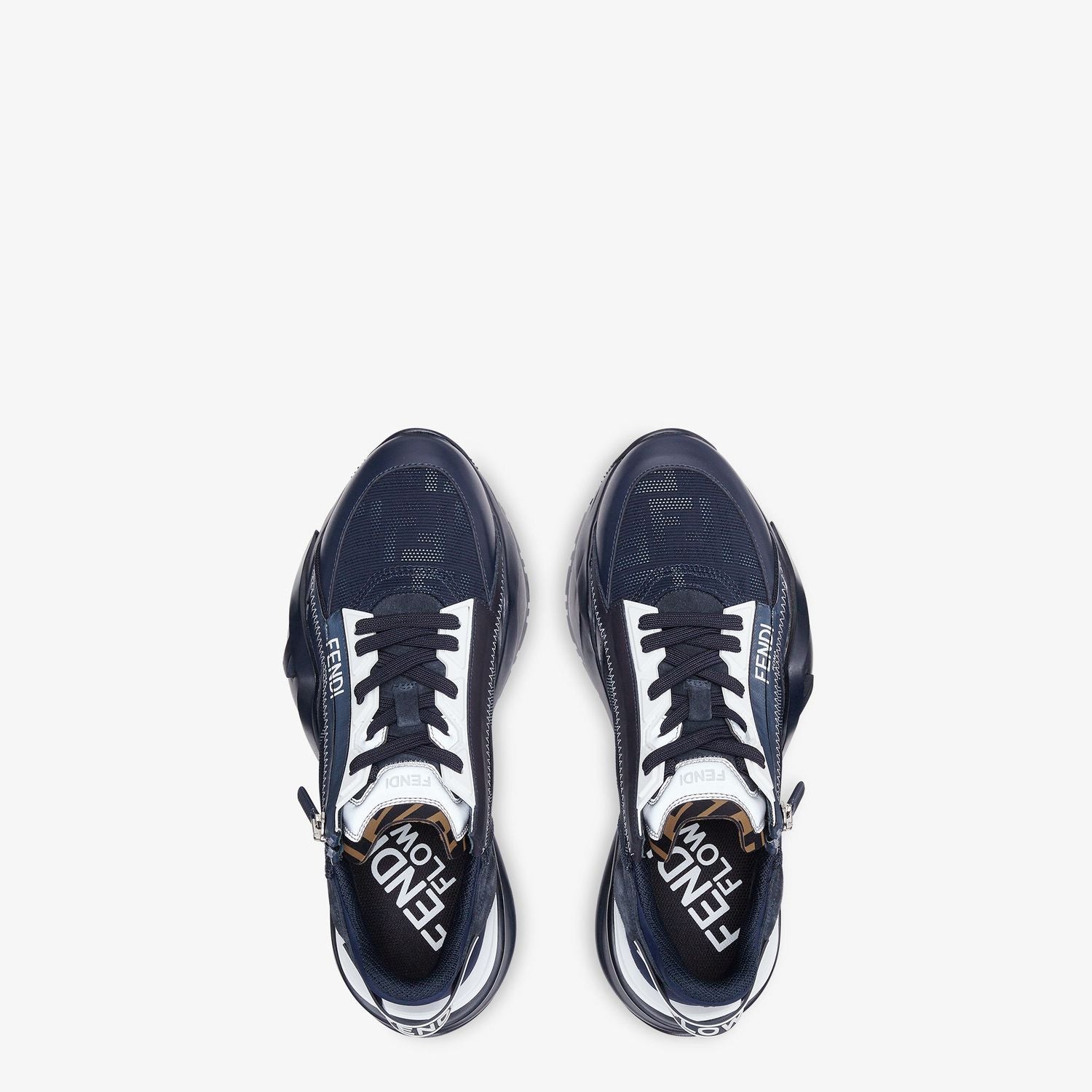 FENDI Multicolor Leather and Fabric Flow Sneaker for Men