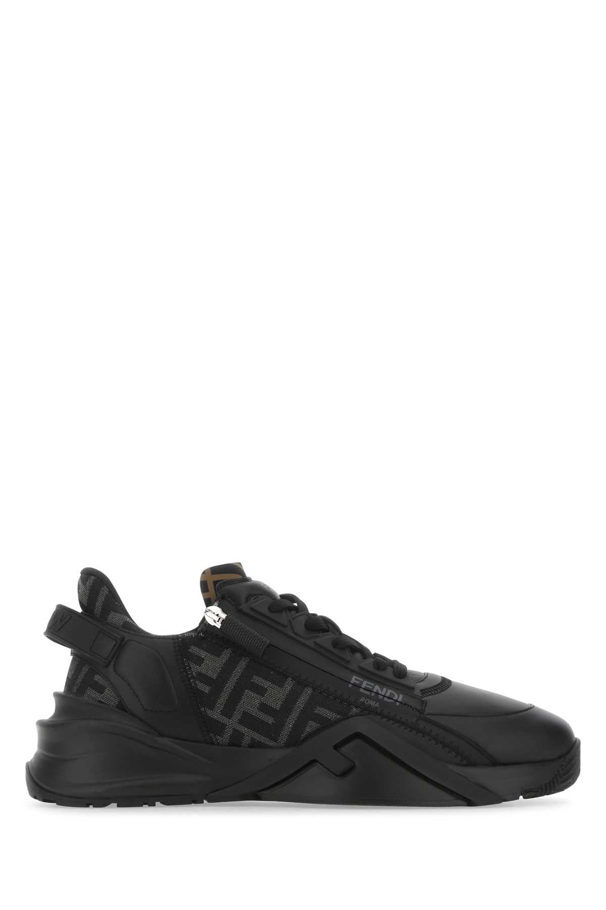 FENDI Multicolor Leather and Fabric FLOW Sneakers for Men