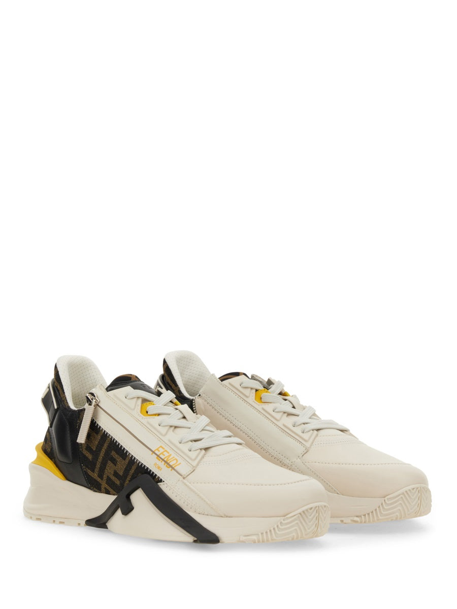 FENDI Multicolor Leather and Fabric Flow Sneakers for Men