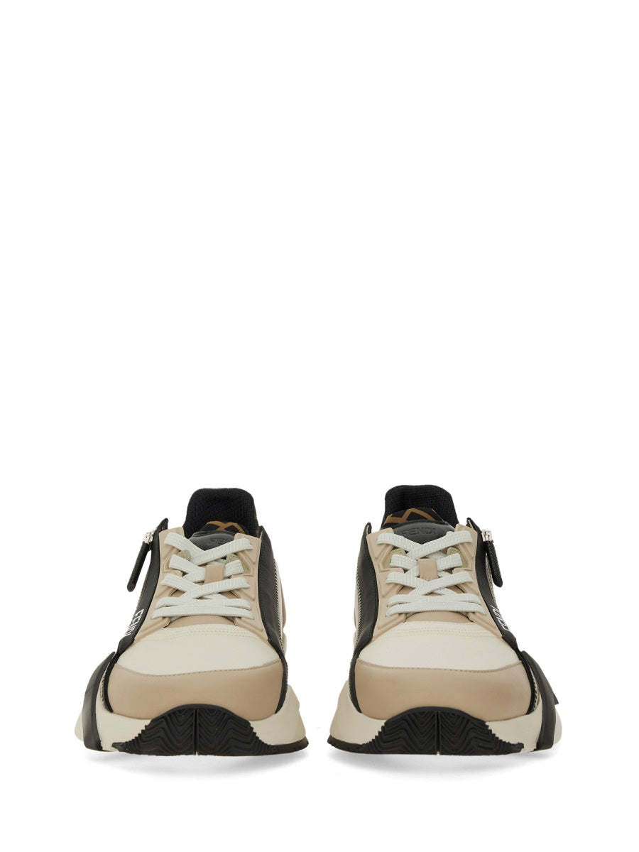 FENDI Stylish 100% Leather Sneakers for Men