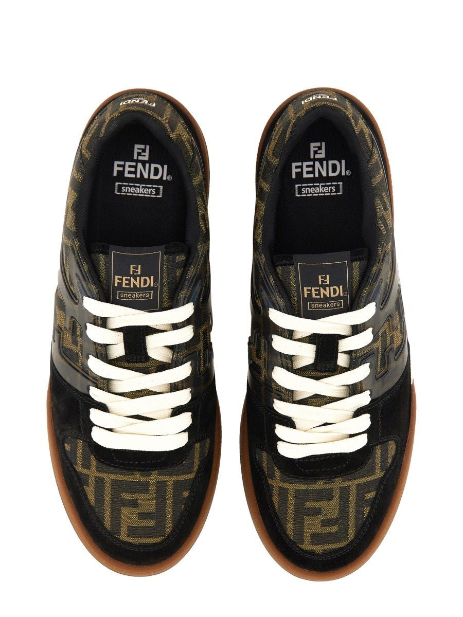 FENDI Men's Lace-Up Sneakers with Rubber Sole