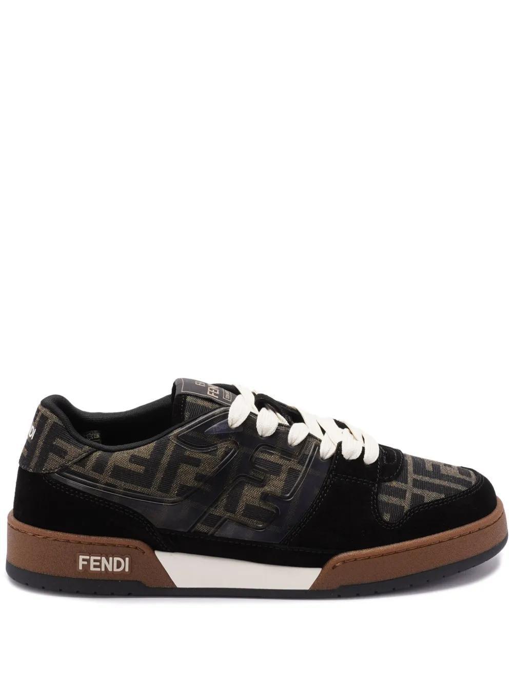 FENDI Men's Lace-Up Sneakers with Rubber Sole