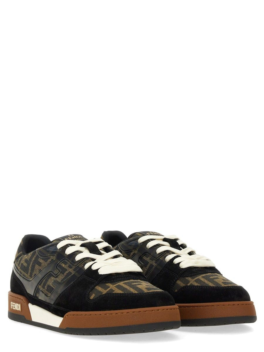 FENDI Men's Lace-Up Sneakers with Rubber Sole