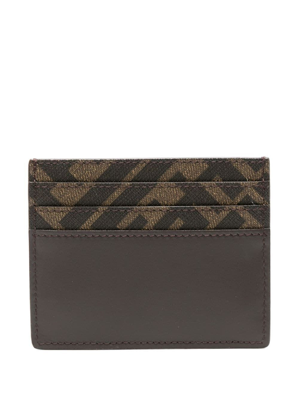 FENDI FF Logo Plaque Mini Leather Cardholder