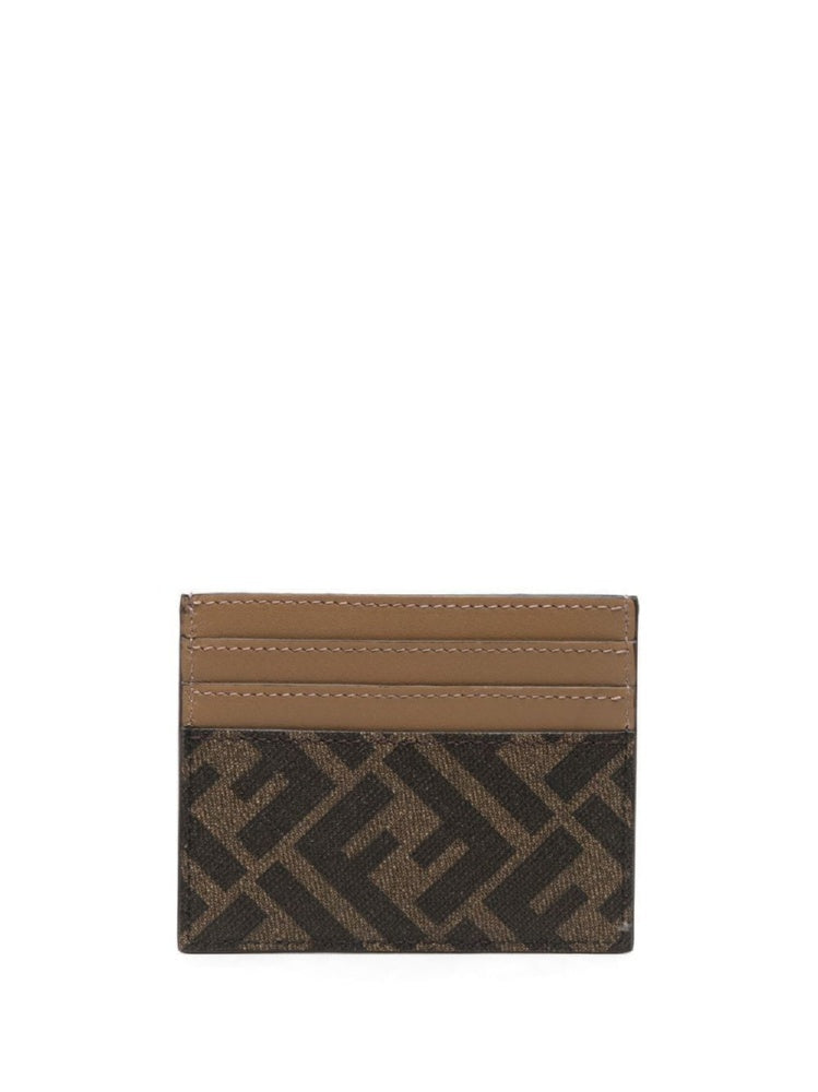 FENDI Coated Canvas Mini Card Holder - 10x8 cm