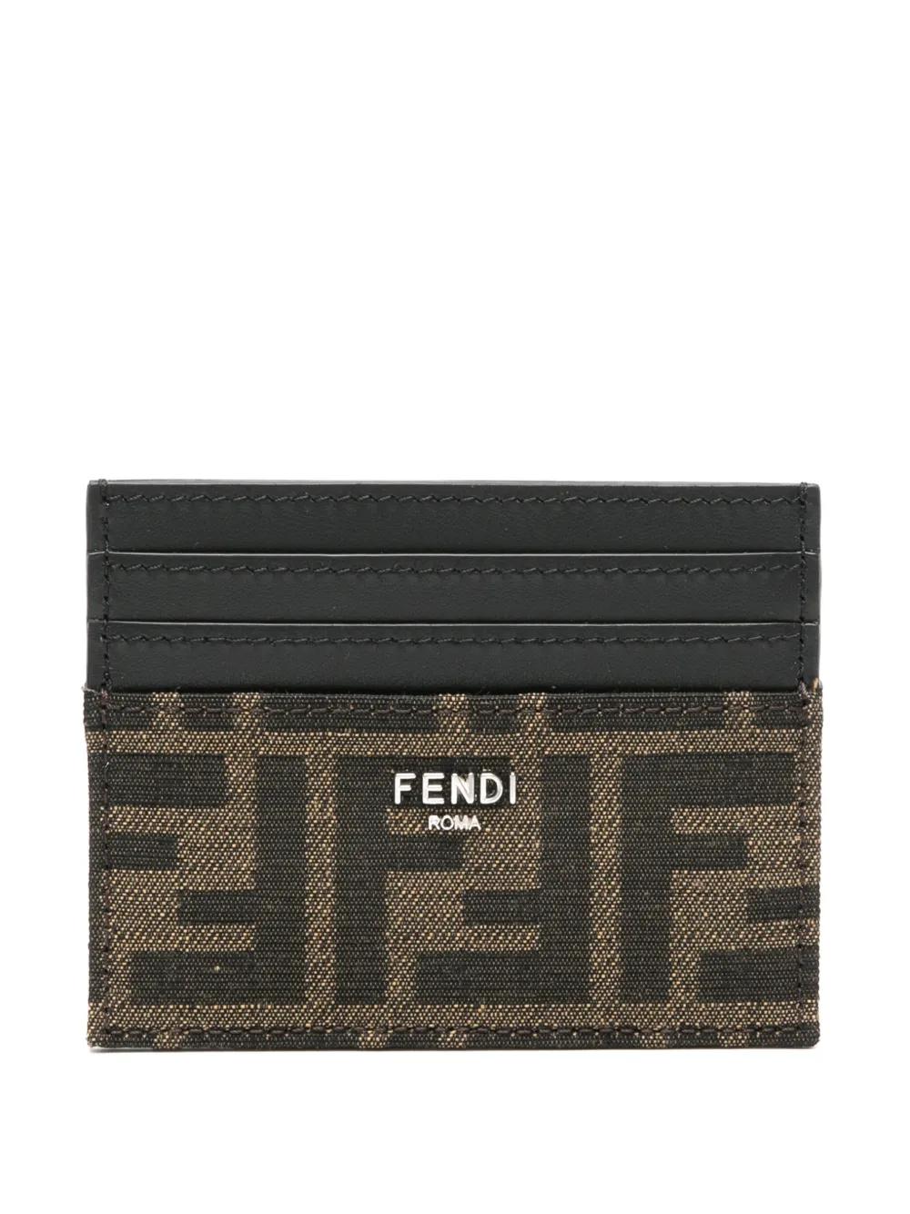 FENDI Jacquard Leather Card Holder - Mini