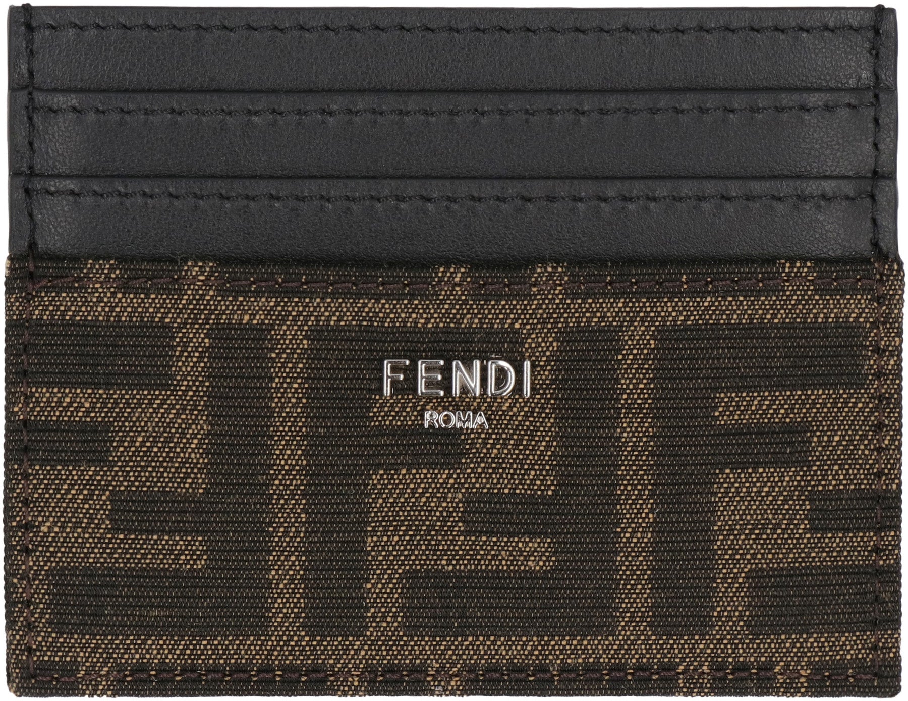 FENDI Jacquard Leather Card Holder - Mini
