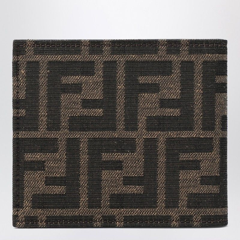 FENDI Leather Wallet with Signature Jacquard Design - Bi-Fold